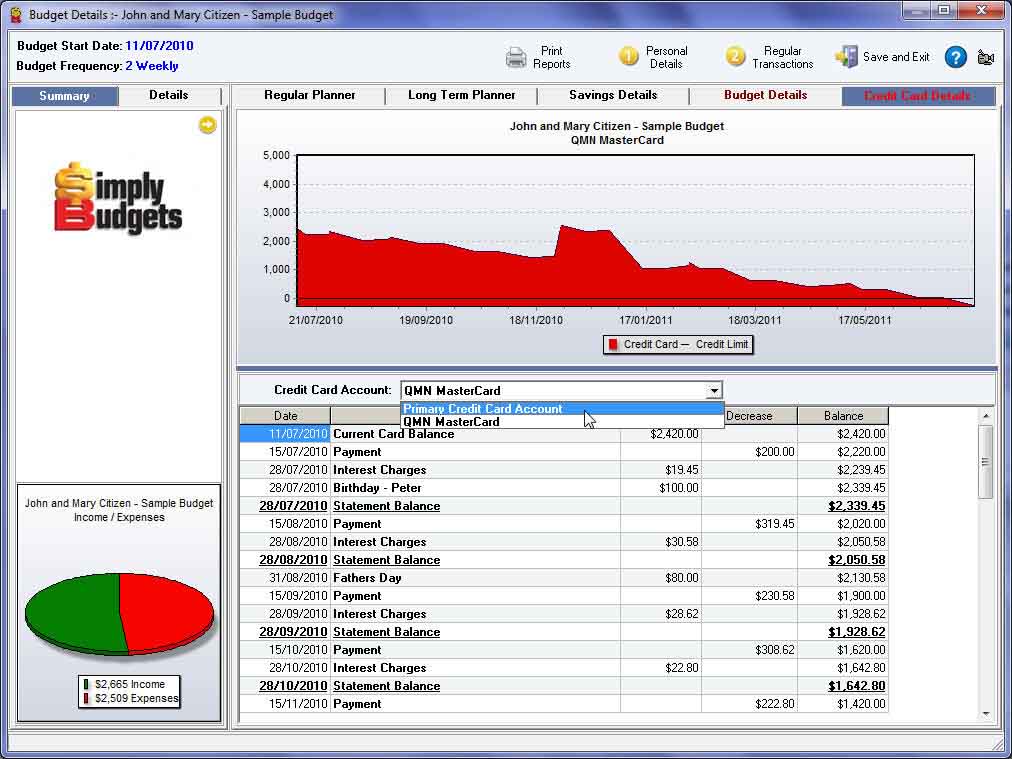 Simply Budgets Manage Multiple Credit Card Accounts Simply Budgets Manage Multiple Credit Card Accounts